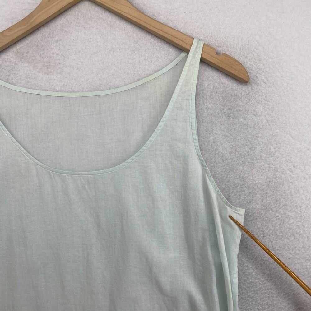 EILEEN FISHER Slip L Organic Cotton Gauze Dress Scoop Neck Tank Aqua Blue - Picture 7 of 11